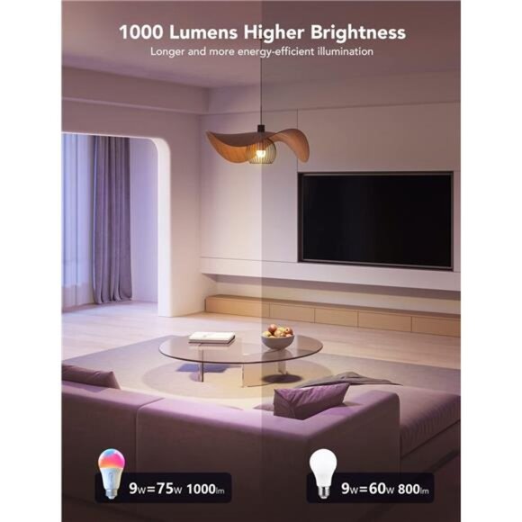 Govee LED Smart Light Bulbs, 1000LM Color Changing Light Bulb, Wi-Fi & - Picture 2 of 7